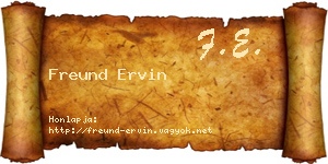Freund Ervin névjegykártya
